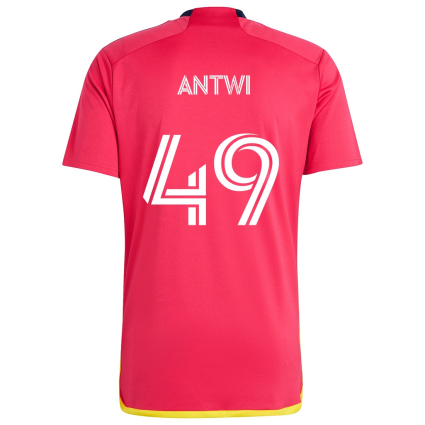 Gyermek Seth Antwi #49 Piros Kék Hazai Jersey 2024/25 Mez Póló Ing