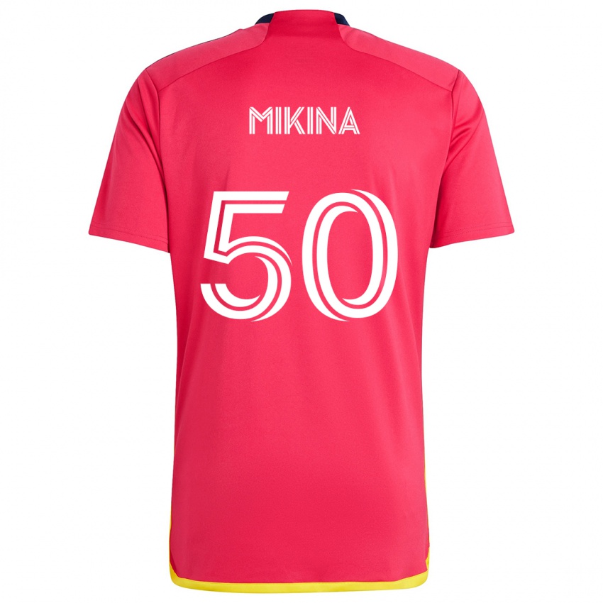 Gyermek Gabriel Mikina #50 Piros Kék Hazai Jersey 2024/25 Mez Póló Ing