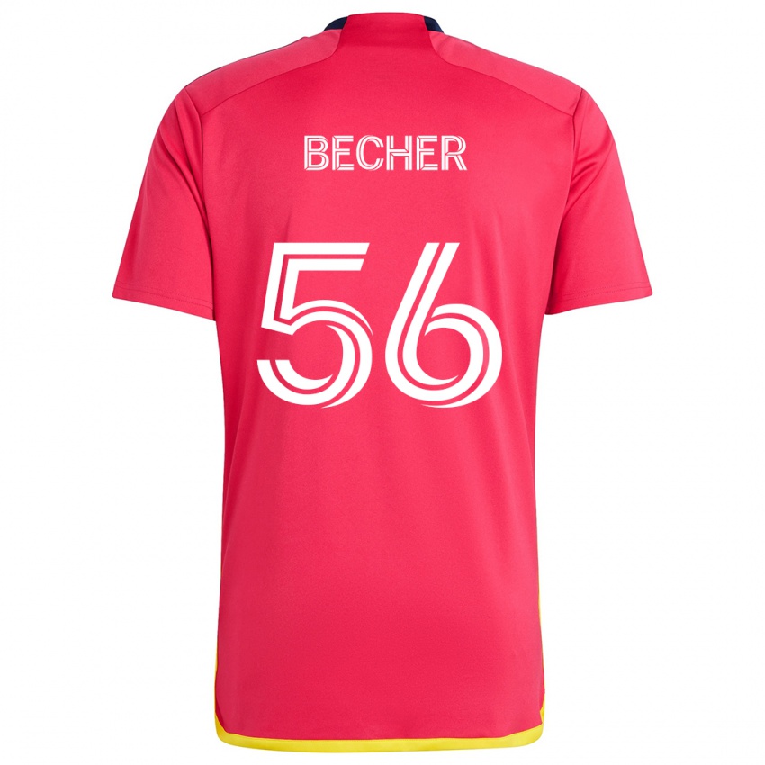 Gyermek Ryan Becher #56 Piros Kék Hazai Jersey 2024/25 Mez Póló Ing