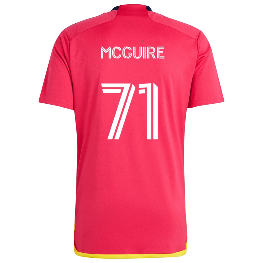 Gyermek Nolan Mcguire #71 Piros Kék Hazai Jersey 2024/25 Mez Póló Ing