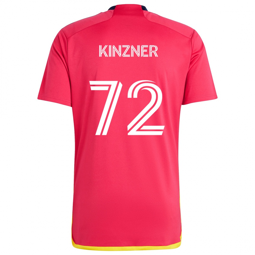 Gyermek Eric Kinzner #72 Piros Kék Hazai Jersey 2024/25 Mez Póló Ing