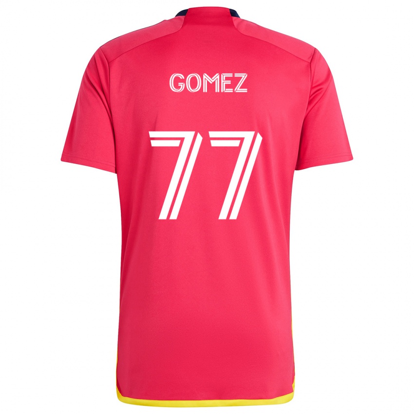 Gyermek Sam Gomez #77 Piros Kék Hazai Jersey 2024/25 Mez Póló Ing