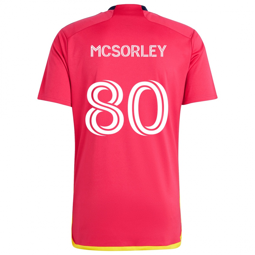 Gyermek Brendan Mcsorley #80 Piros Kék Hazai Jersey 2024/25 Mez Póló Ing