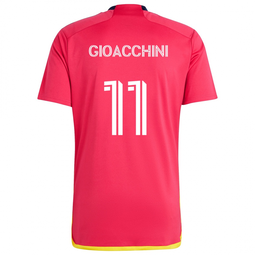 Gyermek Nicholas Gioacchini #11 Piros Kék Hazai Jersey 2024/25 Mez Póló Ing