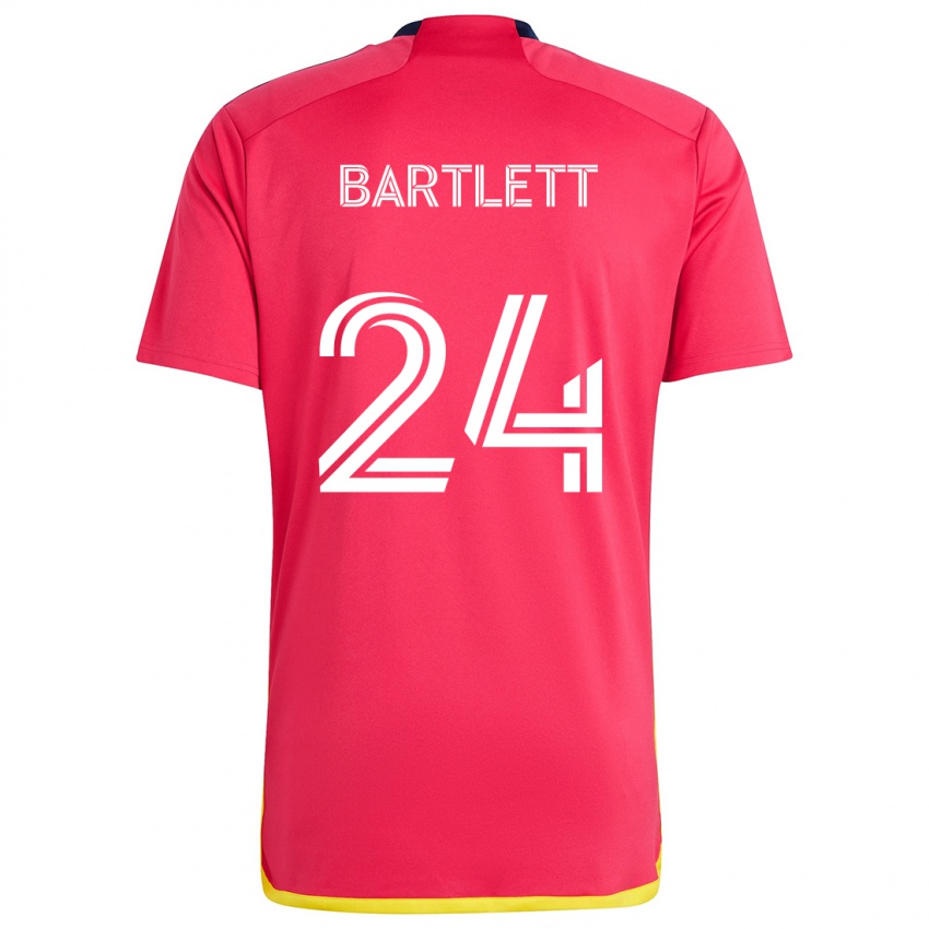 Gyermek Lucas Bartlett #24 Piros Kék Hazai Jersey 2024/25 Mez Póló Ing