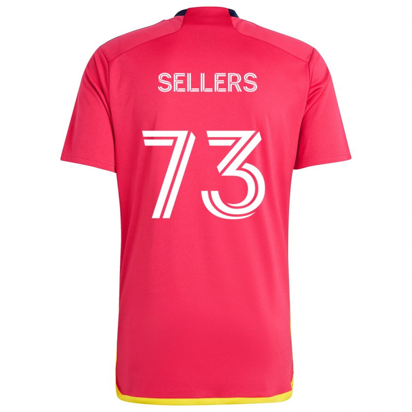 Gyermek Braydon Sellers #73 Piros Kék Hazai Jersey 2024/25 Mez Póló Ing