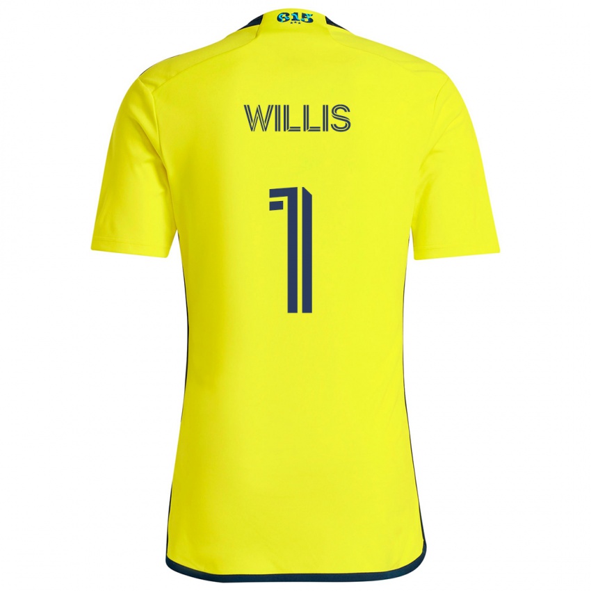 Gyermek Joe Willis #1 Sárga Kék Hazai Jersey 2024/25 Mez Póló Ing