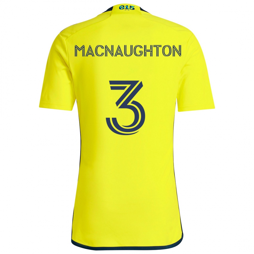 Gyermek Lukas Macnaughton #3 Sárga Kék Hazai Jersey 2024/25 Mez Póló Ing