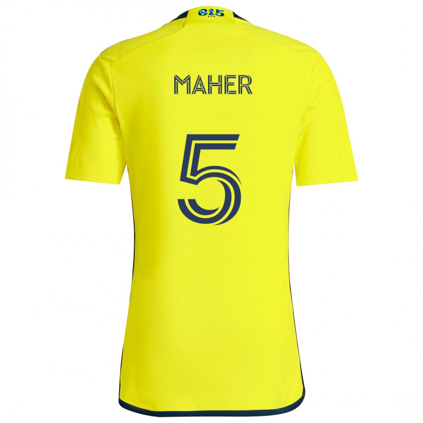 Gyermek Jack Maher #5 Sárga Kék Hazai Jersey 2024/25 Mez Póló Ing