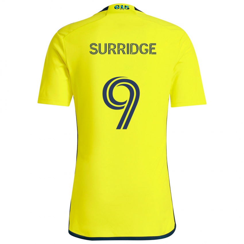 Gyermek Sam Surridge #9 Sárga Kék Hazai Jersey 2024/25 Mez Póló Ing