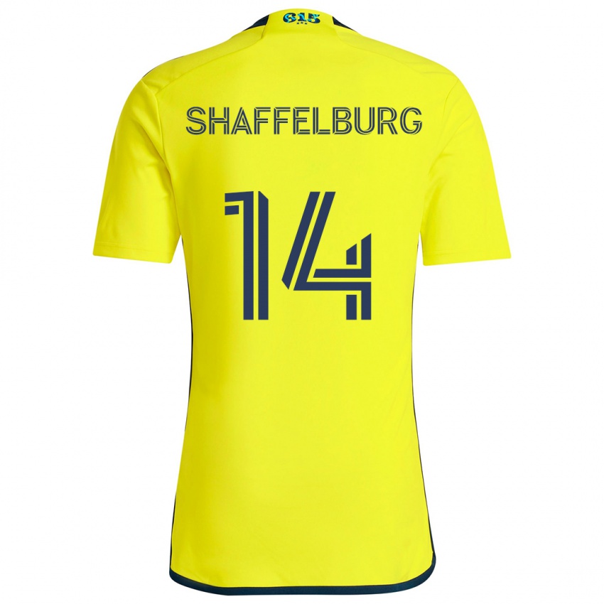 Gyermek Jacob Shaffelburg #14 Sárga Kék Hazai Jersey 2024/25 Mez Póló Ing