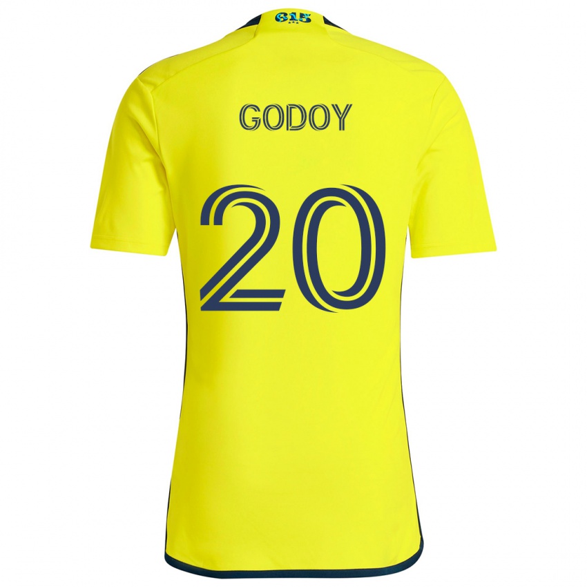 Gyermek Aníbal Godoy #20 Sárga Kék Hazai Jersey 2024/25 Mez Póló Ing