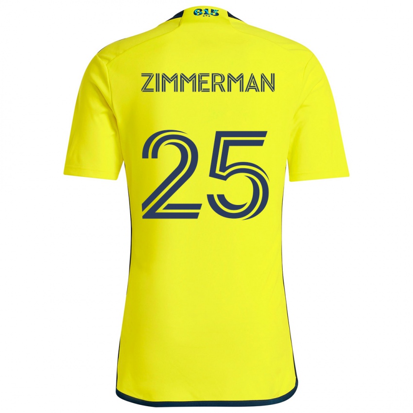 Gyermek Walker Zimmerman #25 Sárga Kék Hazai Jersey 2024/25 Mez Póló Ing