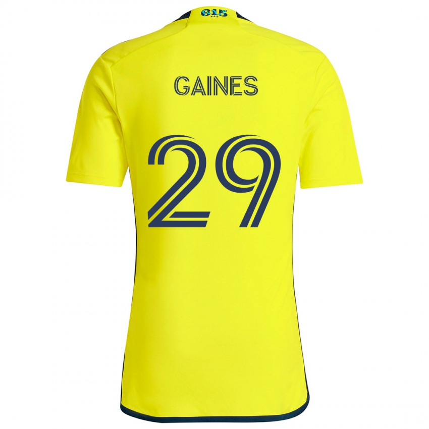 Gyermek Julian Gaines #29 Sárga Kék Hazai Jersey 2024/25 Mez Póló Ing