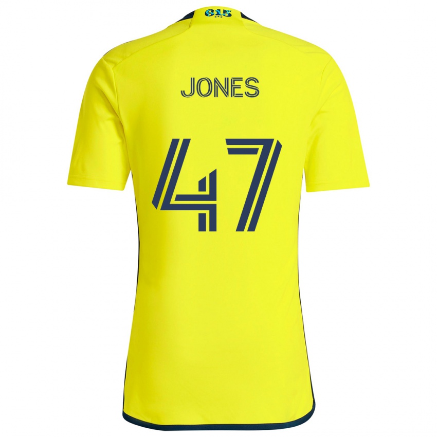 Gyermek Isaiah Jones #47 Sárga Kék Hazai Jersey 2024/25 Mez Póló Ing