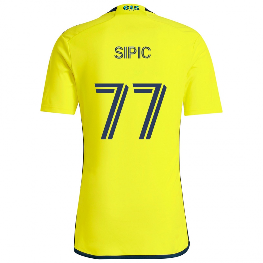 Gyermek Adem Sipić #77 Sárga Kék Hazai Jersey 2024/25 Mez Póló Ing