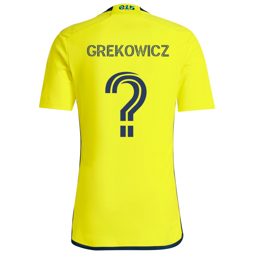 Gyermek Jacob Grekowicz #0 Sárga Kék Hazai Jersey 2024/25 Mez Póló Ing