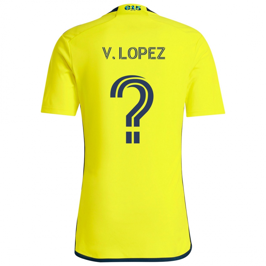 Gyermek Alejandro Velazquez-Lopez #0 Sárga Kék Hazai Jersey 2024/25 Mez Póló Ing