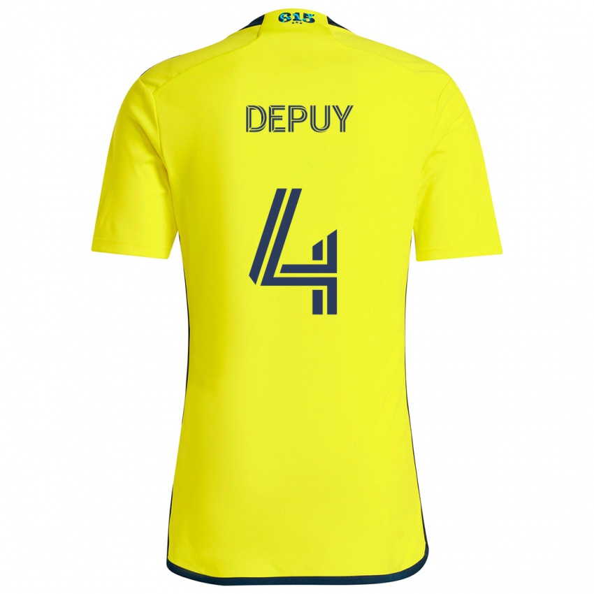 Gyermek Nick Depuy #4 Sárga Kék Hazai Jersey 2024/25 Mez Póló Ing