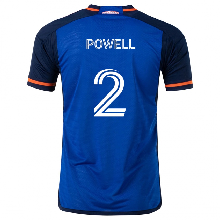 Gyermek Alvas Powell #2 Kék Fehér Hazai Jersey 2024/25 Mez Póló Ing