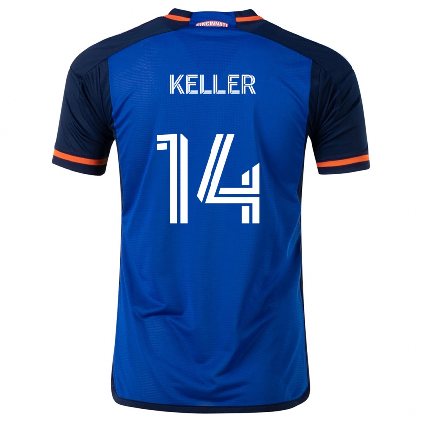 Gyermek Kipp Keller #14 Kék Fehér Hazai Jersey 2024/25 Mez Póló Ing