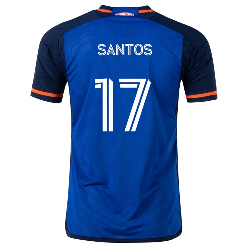 Gyermek Sergio Santos #17 Kék Fehér Hazai Jersey 2024/25 Mez Póló Ing