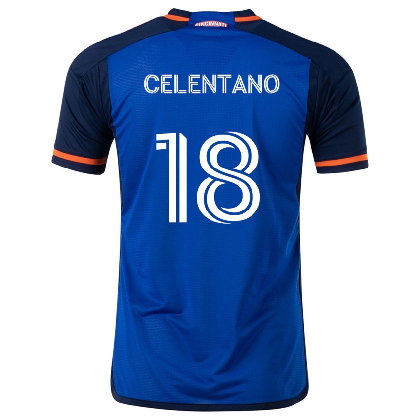 Gyermek Roman Celentano #18 Kék Fehér Hazai Jersey 2024/25 Mez Póló Ing