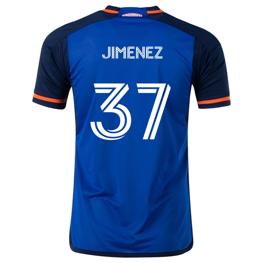 Gyermek Stiven Jimenez #37 Kék Fehér Hazai Jersey 2024/25 Mez Póló Ing