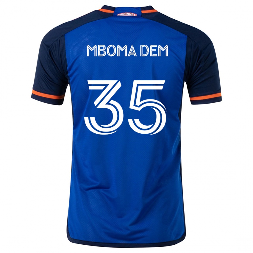 Gyermek Kenji Mboma Dem #35 Kék Fehér Hazai Jersey 2024/25 Mez Póló Ing