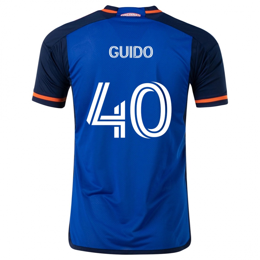 Gyermek Alejandro Guido #40 Kék Fehér Hazai Jersey 2024/25 Mez Póló Ing