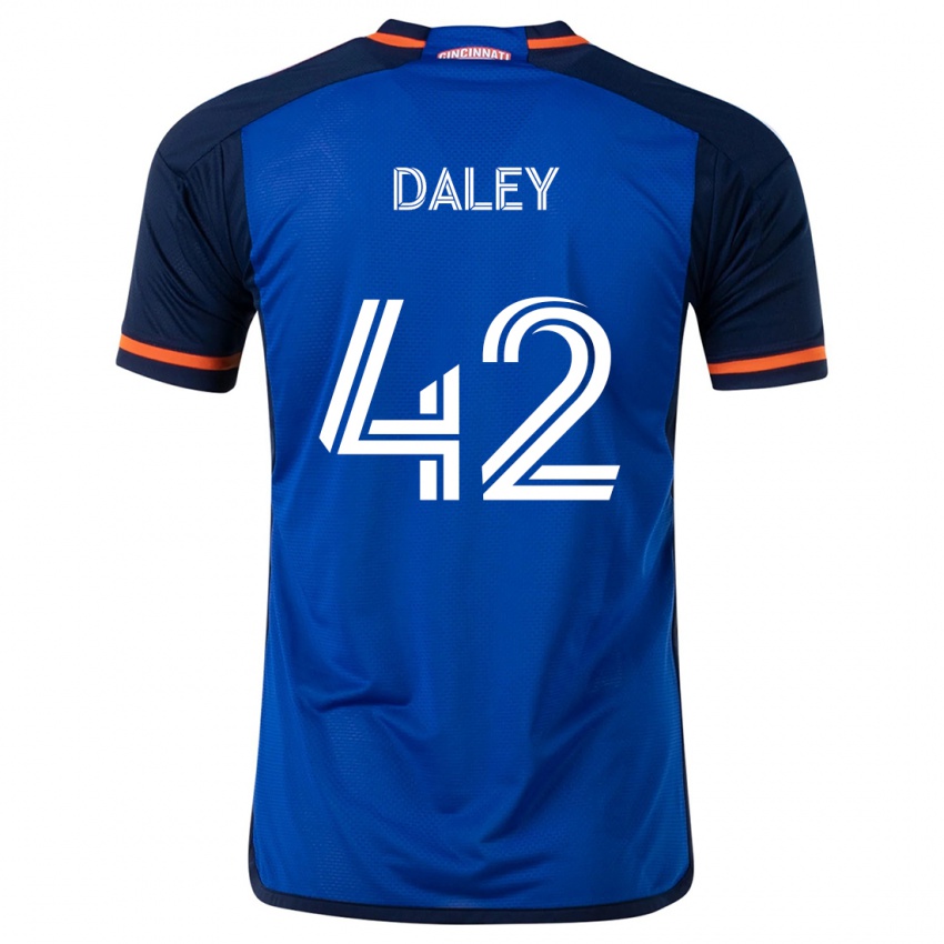 Gyermek Amir Daley #42 Kék Fehér Hazai Jersey 2024/25 Mez Póló Ing