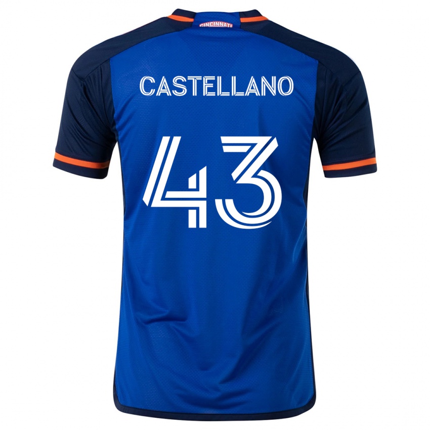 Gyermek Jesús Castellano #43 Kék Fehér Hazai Jersey 2024/25 Mez Póló Ing