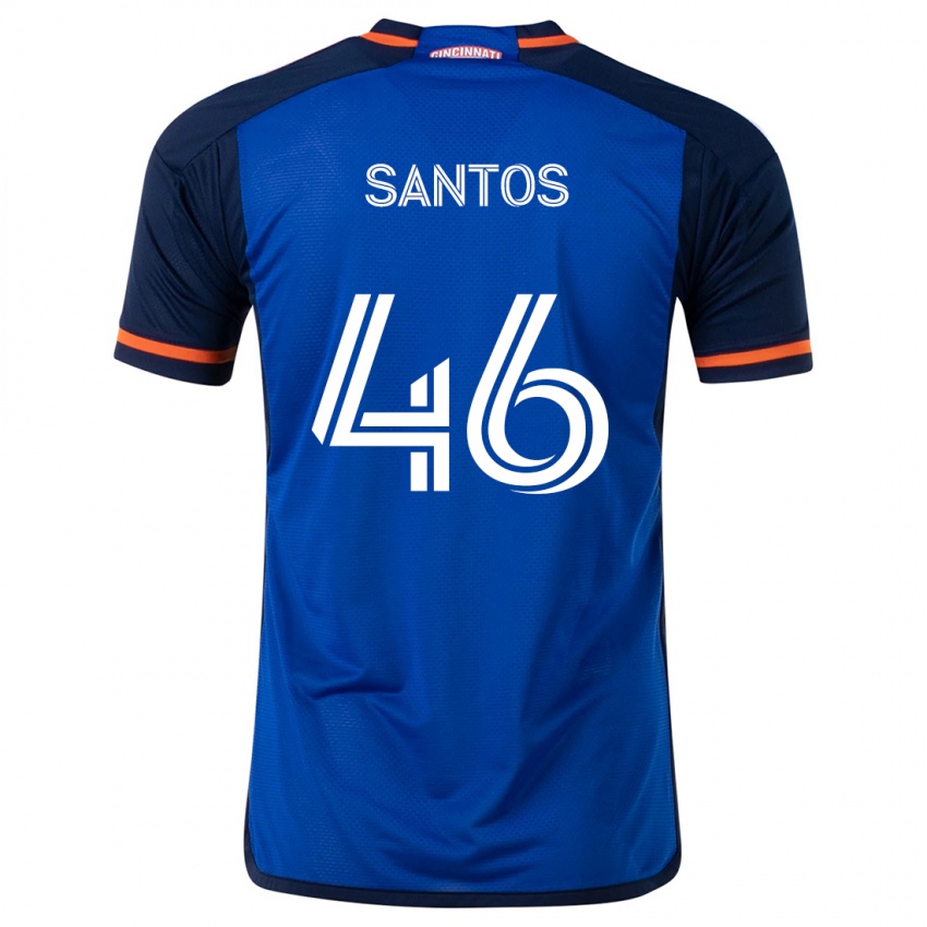 Gyermek Guilherme Santos #46 Kék Fehér Hazai Jersey 2024/25 Mez Póló Ing