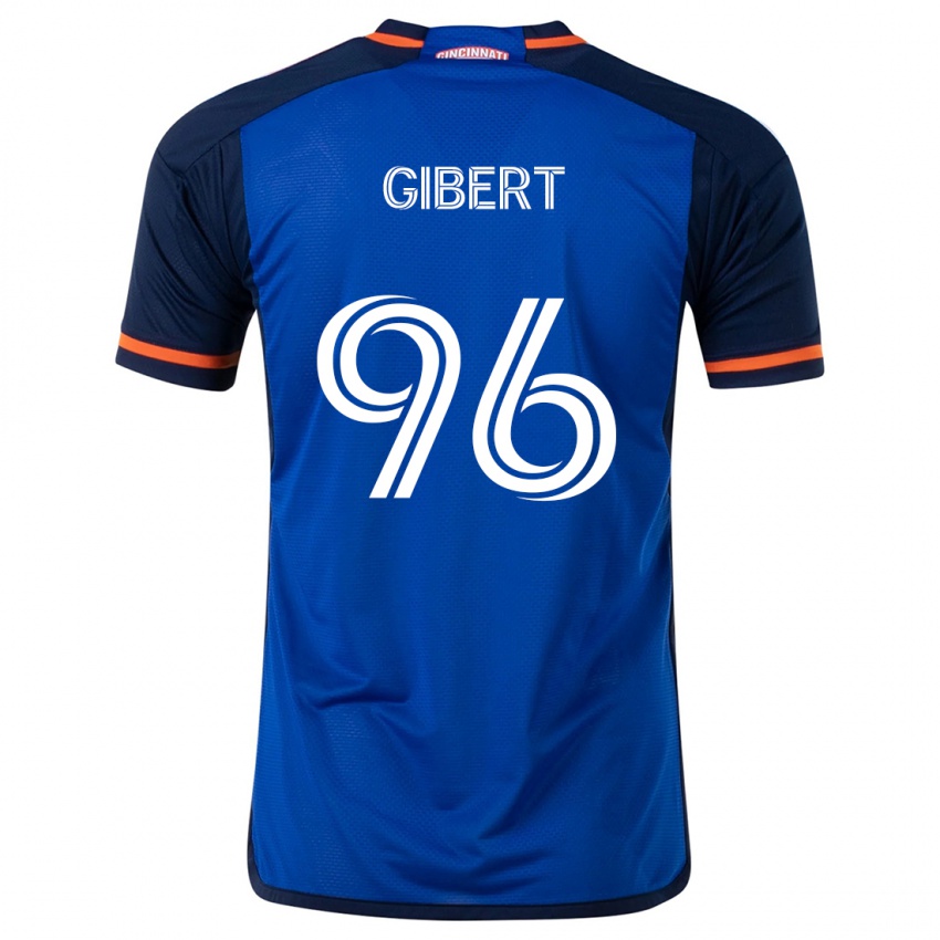 Gyermek Gaël Gibert #96 Kék Fehér Hazai Jersey 2024/25 Mez Póló Ing