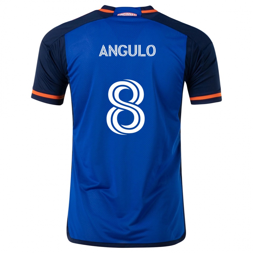 Gyermek Marco Angulo #8 Kék Fehér Hazai Jersey 2024/25 Mez Póló Ing