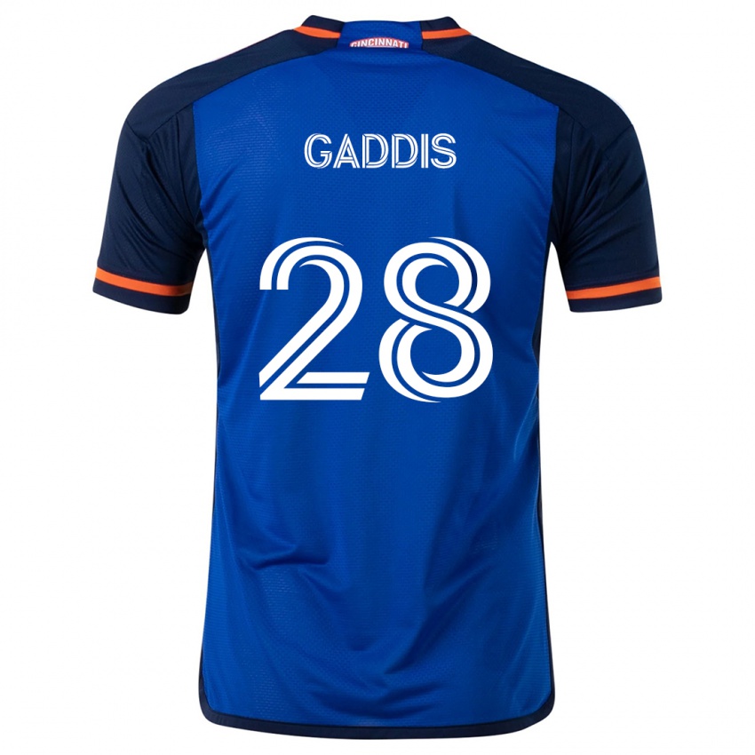 Gyermek Raymon Gaddis #28 Kék Fehér Hazai Jersey 2024/25 Mez Póló Ing