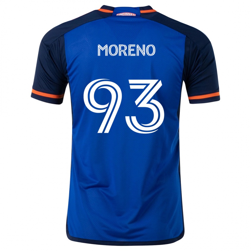 Gyermek Júnior Moreno #93 Kék Fehér Hazai Jersey 2024/25 Mez Póló Ing