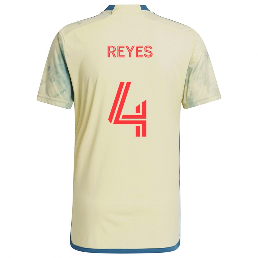 Gyermek Andrés Reyes #4 Sárga Piros Kék Hazai Jersey 2024/25 Mez Póló Ing