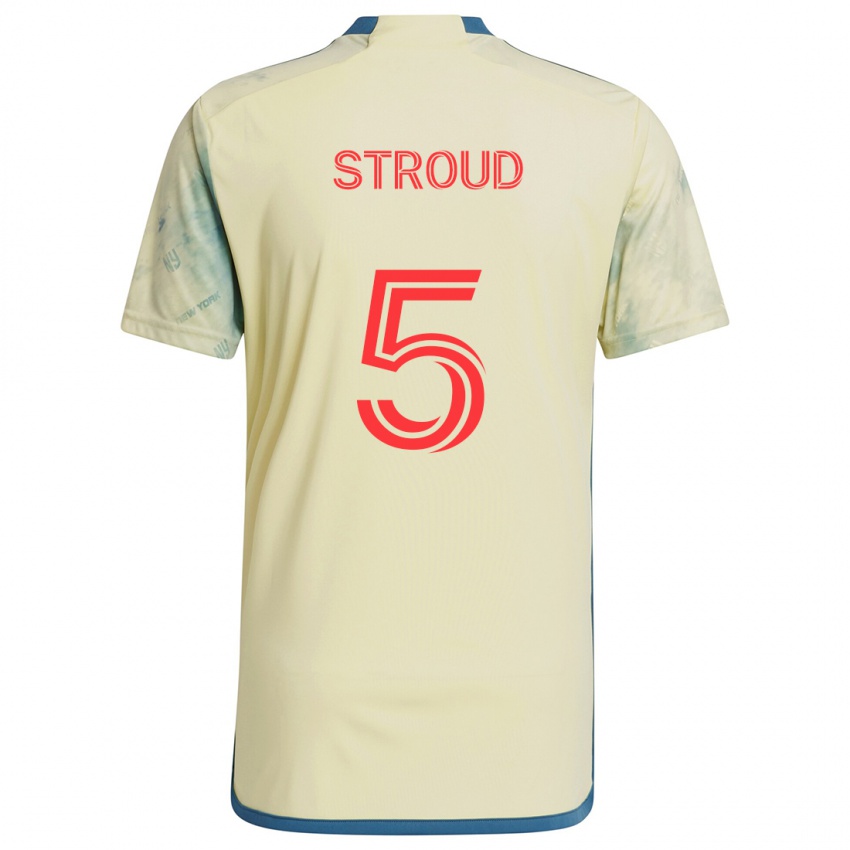 Gyermek Peter Stroud #5 Sárga Piros Kék Hazai Jersey 2024/25 Mez Póló Ing