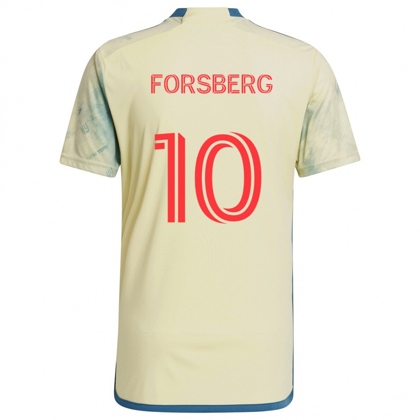 Gyermek Emil Forsberg #10 Sárga Piros Kék Hazai Jersey 2024/25 Mez Póló Ing