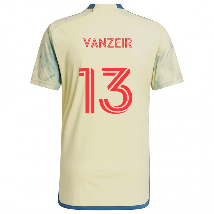 Gyermek Dante Vanzeir #13 Sárga Piros Kék Hazai Jersey 2024/25 Mez Póló Ing