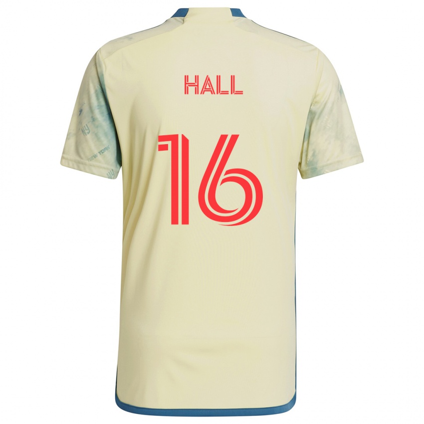 Gyermek Julian Hall #16 Sárga Piros Kék Hazai Jersey 2024/25 Mez Póló Ing