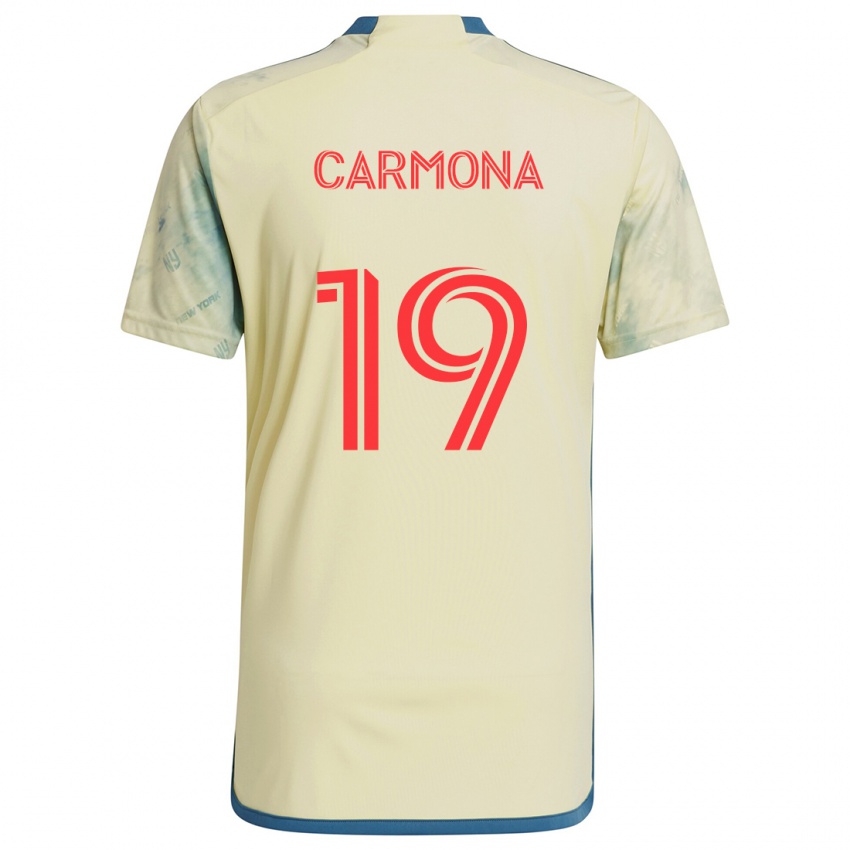 Gyermek Wikelman Carmona #19 Sárga Piros Kék Hazai Jersey 2024/25 Mez Póló Ing