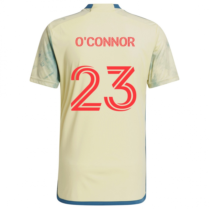 Gyermek Aidan O'connor #23 Sárga Piros Kék Hazai Jersey 2024/25 Mez Póló Ing