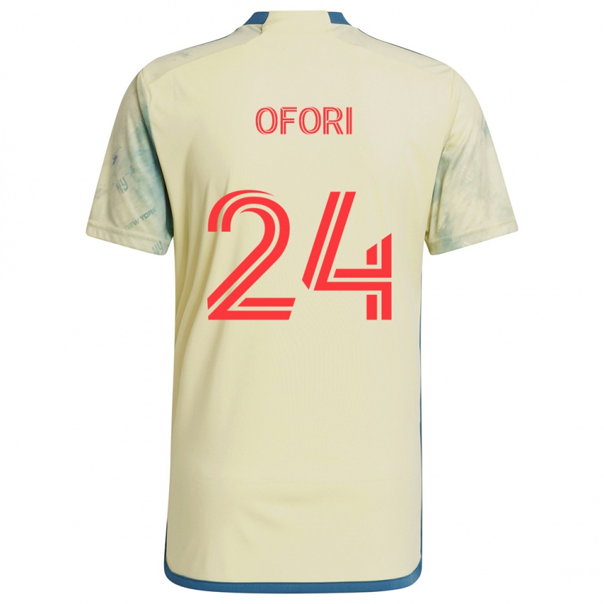 Gyermek Curtis Ofori #24 Sárga Piros Kék Hazai Jersey 2024/25 Mez Póló Ing