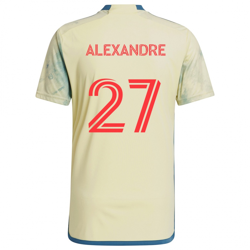 Gyermek Davi Alexandre #27 Sárga Piros Kék Hazai Jersey 2024/25 Mez Póló Ing