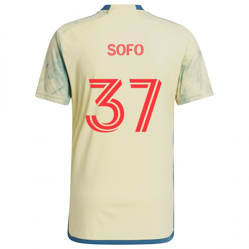 Gyermek Mohammed Sofo #37 Sárga Piros Kék Hazai Jersey 2024/25 Mez Póló Ing