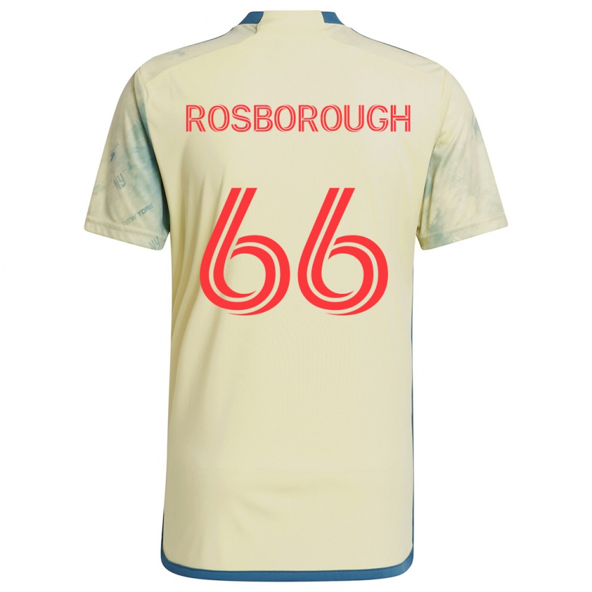 Gyermek Tanner Rosborough #66 Sárga Piros Kék Hazai Jersey 2024/25 Mez Póló Ing