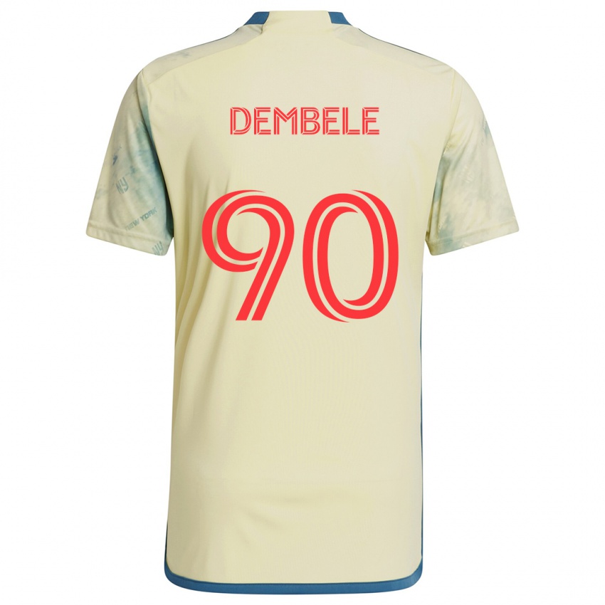 Gyermek Malick Dembele #90 Sárga Piros Kék Hazai Jersey 2024/25 Mez Póló Ing