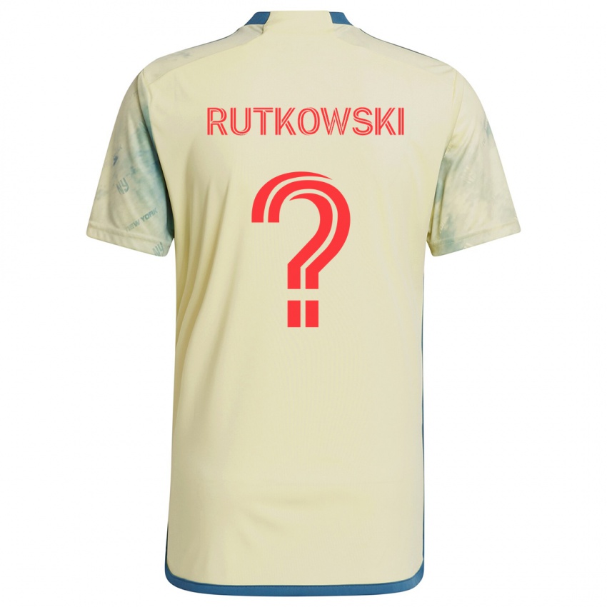 Gyermek Alan Rutkowski #0 Sárga Piros Kék Hazai Jersey 2024/25 Mez Póló Ing